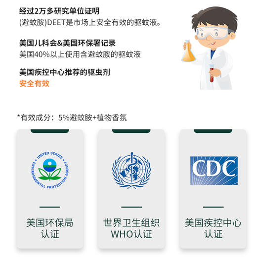 WEESEN韦森驱蚊花露水 ， 5%黄金比例避蚊胺，安全驱蚊【G】 商品图4
