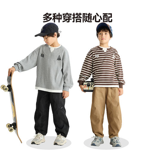 漫画家【阿美咔叽卫衣】美式学院复古休闲假两件华夫格儿童卫衣 商品图3