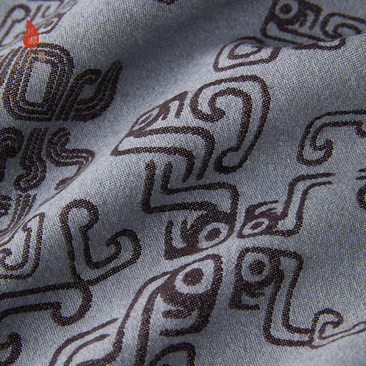 SAINTJOY/上久楷 丝毛长巾 福蟠新生  黑灰色 CJS24003 商品图1