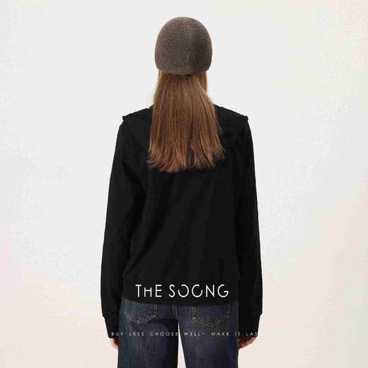 THESOONG|"灵感趋势"经典纯棉竹节纱重酵洗纹理连帽卫衣外套HBWY7346 商品图3