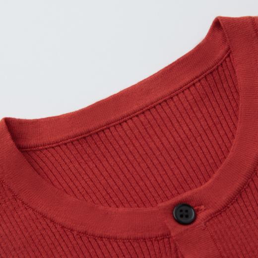 ROMI STUDIO“法式复古”蚕丝亚麻撞色坑条圆领针织开衫RWCSST2130 商品图2