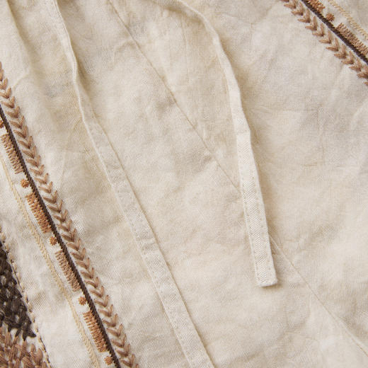 ROMI STUDIO 复古民族风重工刺绣松紧腰亚麻休闲短裤 RWCRXJ2825 商品图3