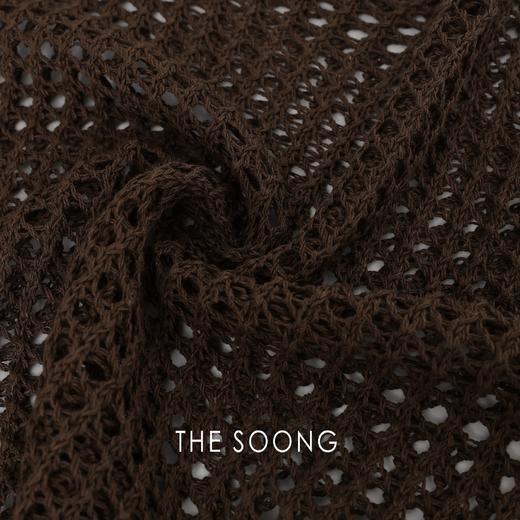 THESOONG|"假日光影"莱赛尔肤感镂空微透一字领针织上衣HBMY7451 商品图6