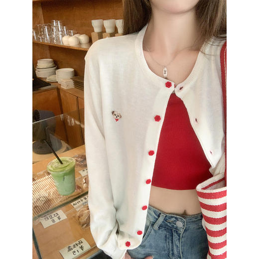 【149元任选2件】最后一波现货！慵懒刺绣圆领长袖针织开衫上衣 商品图2