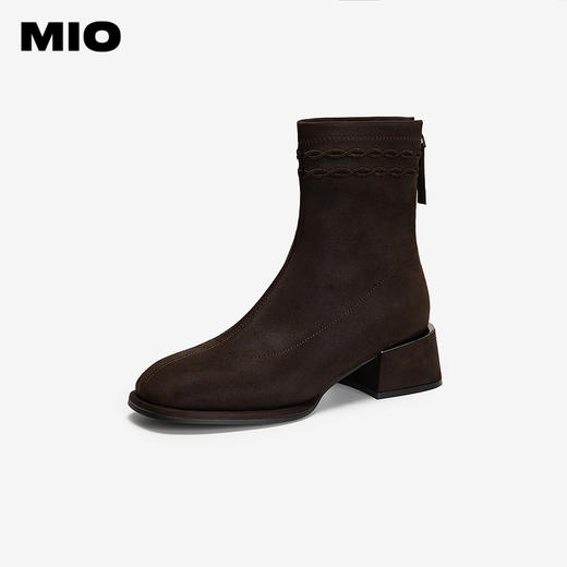 MIO米奥时装靴圆头高跟增高弹力靴时尚百搭纯色女靴M255625065 商品图1