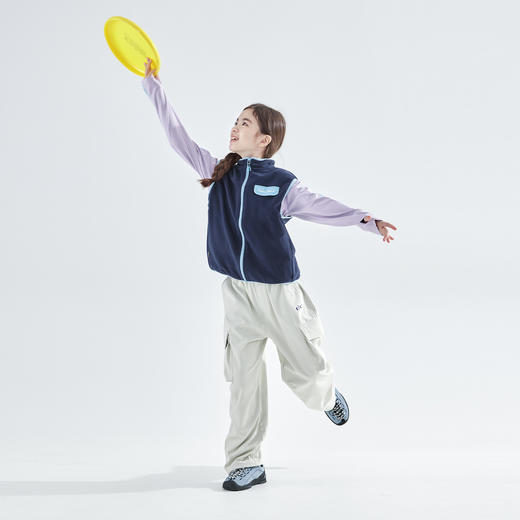 cicochild 2025年秋季新款女童中领撞色摇粒绒马甲抗静电保暖背心 商品图4