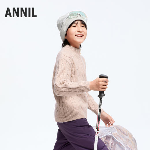 【含羊毛/半开领毛衣】男童半开领针织衫冬季新款安奈儿童装EB544602 商品图2