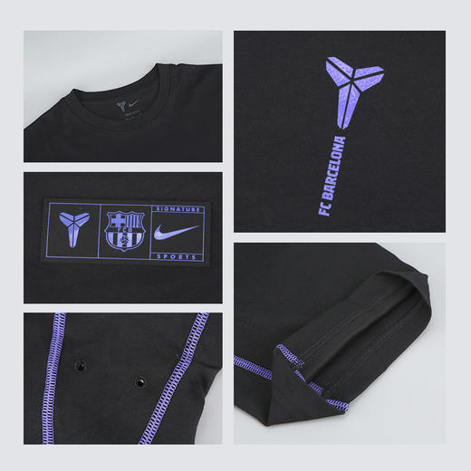 小李子正品耐克巴萨客场热身运动训练短袖成人男HQ1821-010 商品图3