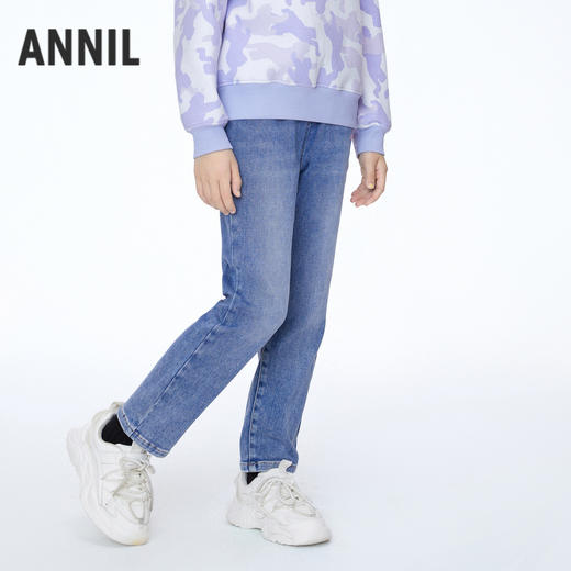 女童全腰梭织牛仔裤冬季新款安奈儿童装EG546574 商品图1