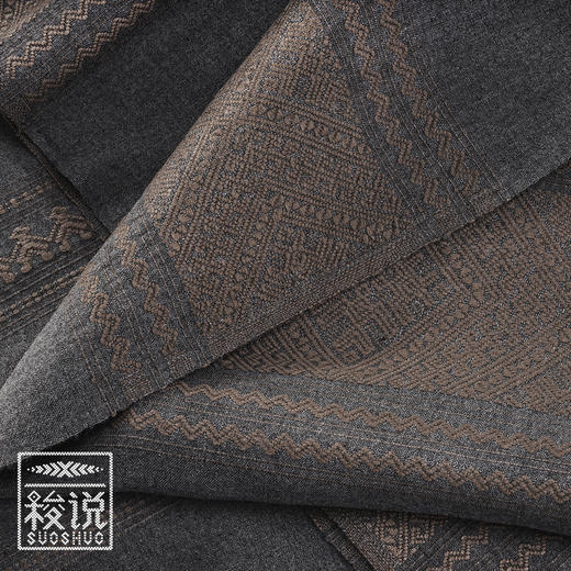 【梭说】素.单影 纯手工限量设计围巾 侗族传统织锦工艺纯棉 商品图1