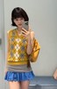 缪缪 25Fw早秋新款 姜黄V领菱形格纹针织小背心（ZY*MM） 商品缩略图0