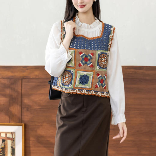 苏苏姐家花田背心手工DIY钩针纯棉上衣蕾丝线毛线团自制材料包 商品图1