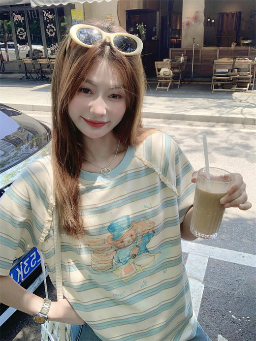 【129元任选2件】条纹小熊印花短袖 商品图10