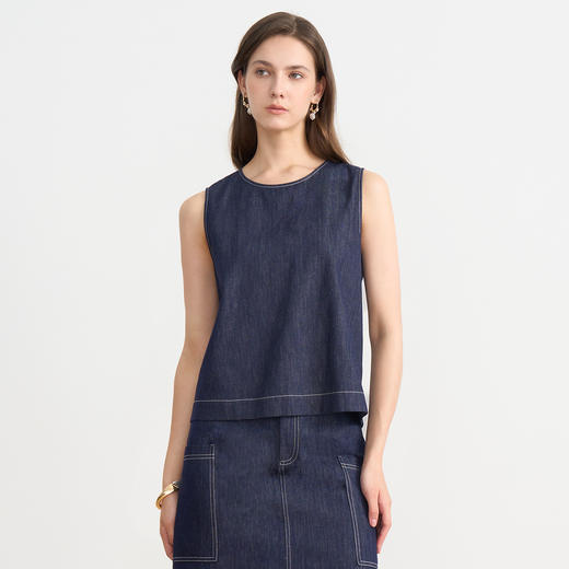 EITIE爱特爱复古高级感无袖小上衣C2513822 商品图1