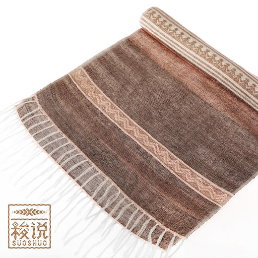 【梭说】限量 木.踏歌行 纯手工撞色亚麻围巾 侗族传统织锦工艺 商品图2