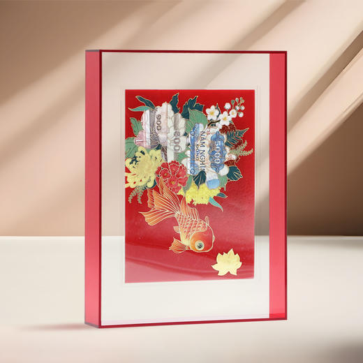 锦上添花钞艺摆件·外国纸币·可当摆台·含999足金 商品图0