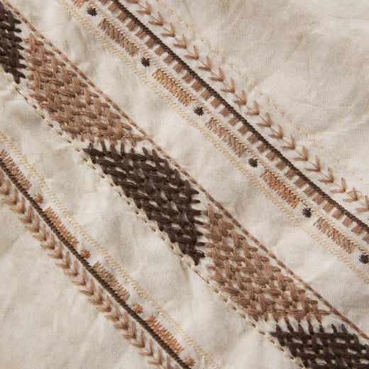 ROMI STUDIO 复古民族风重工刺绣松紧腰亚麻休闲短裤 RWCRXJ2825 商品图4