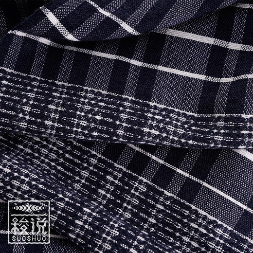 【梭说】冬款 蓝.青奚纯手工围巾限量传统侗族织锦工艺 商品图1