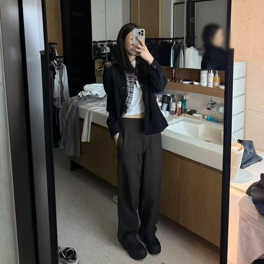 ROMI STUDIO"美式复古"100%棉经典格纹翻领宽松衬衫 RWBSSM1502 商品图2