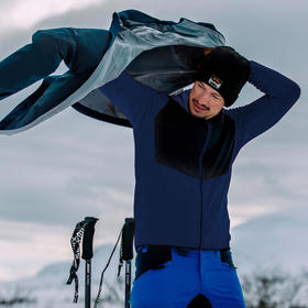 灰壳美利奴羊毛速秋冬保暖连帽抓绒外套户外徒步登山软壳防风干衣