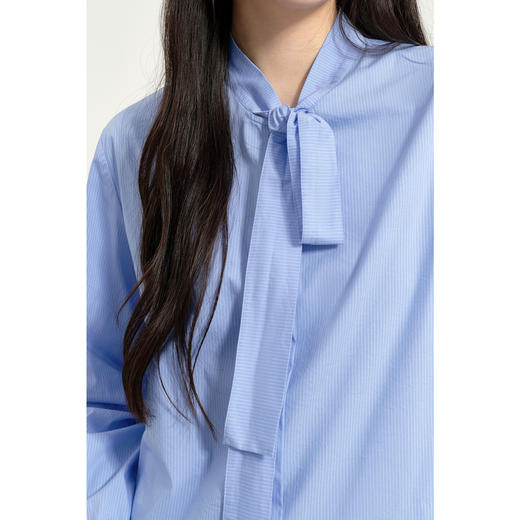 【商场同款】诗凡黎蓝色飘带领衬衫2025春新款小衫衬衣3G2120791R 商品图3