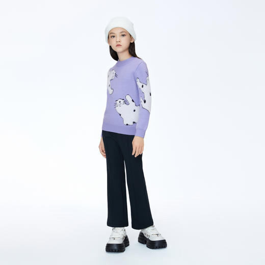 【加绒】女童全腰针织夹裤冬季新款安奈儿童装EG546581 商品图3