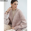 COCOBELLA国风祥云丝绒刺绣棉服女年轻新中式裸领上衣MF3036 商品缩略图0