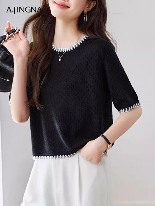 【百搭舒适】阿菁娜艺术韵律装饰编织设计毛衫F30Q301003 商品图1