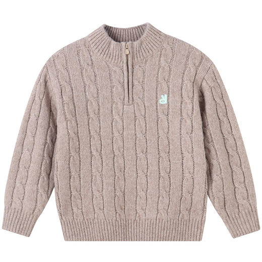 【含羊毛/半开领毛衣】男童半开领针织衫冬季新款安奈儿童装EB544602 商品图5