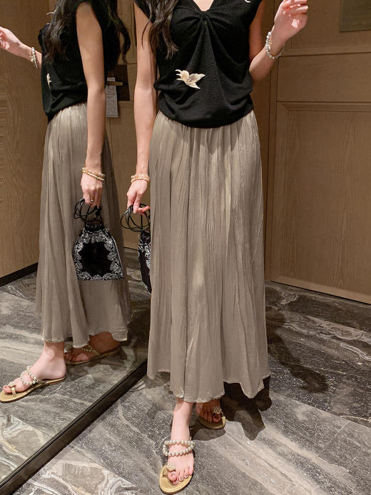 张心子【黑金蝴蝶】性感V领蝴蝶刺绣弹力针织衫上衣 U2507032 商品图2