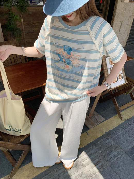 【129元任选2件】条纹小熊印花短袖 商品图9