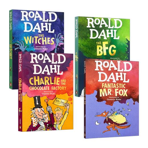 英文原版 罗尔德达尔作品4册 Charlie and the Chocolate Factory 查理和巧克力工厂 Roald Dahl 少儿桥梁章节书小说 成长读物 商品图1