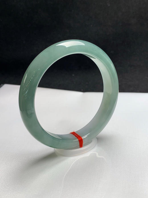 620671，59.6圈口，糯化油青正圈平安镯，底子胶润 商品图1
