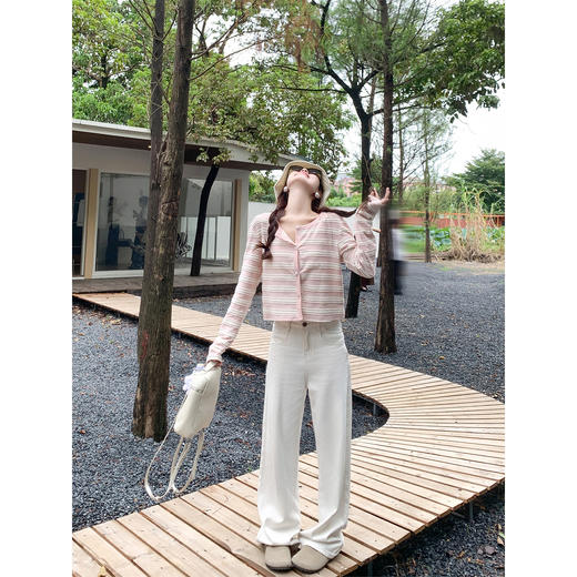 <曾小咸推荐>3.20现货秒杀 ！微信超特价！韩系条纹针织开衫 日常119.99 立减60 秒杀59.99！！ 商品图3