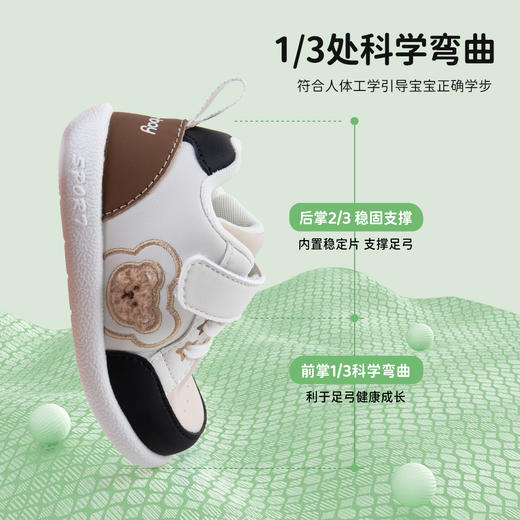 贝贝怡2025秋季新款女童学步鞋轻便休闲鞋女孩魔术贴版型撞色包头鞋ZB3EX004 商品图8