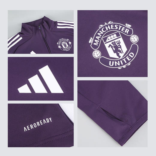 小李子正品ADIDAS阿迪达斯曼联运动半拉链长袖训练服成人男JP3124 商品图3