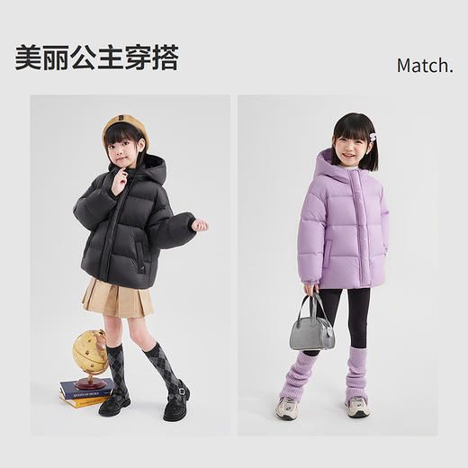 笛莎Deesha 童装女童羽绒服2025冬新款女童日常连帽羽绒服 商品图2