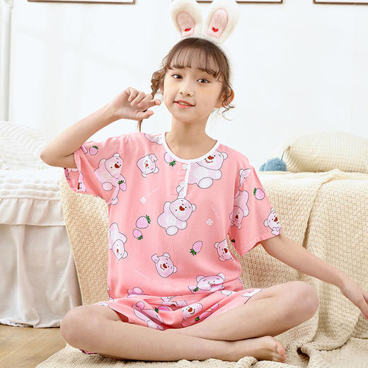 【YW】无忧购儿童棉绸睡衣套装短袖短裤空调服家居服MCSD（截单后3-5天发货) 商品图6