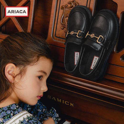 ARIACA女童乐福鞋黑皮鞋2025春秋新款女孩单鞋英伦风校园儿童鞋子3388-7 商品图1