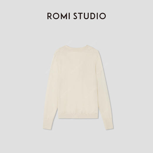 ROMI STUDIO“法式慵懒”莱赛尔亚麻混纺轻薄翻领针织衫 RWCRST4062 商品图1