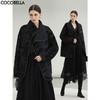 COCOBELLA国风丝绒盘花绣轻型棉服秋冬不对称翻领外套MF3023 商品缩略图0