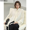 COCOBELLA高智重磅哑光醋酸衬衫女秋冬设计感垂坠衬衣SR3221 商品缩略图0