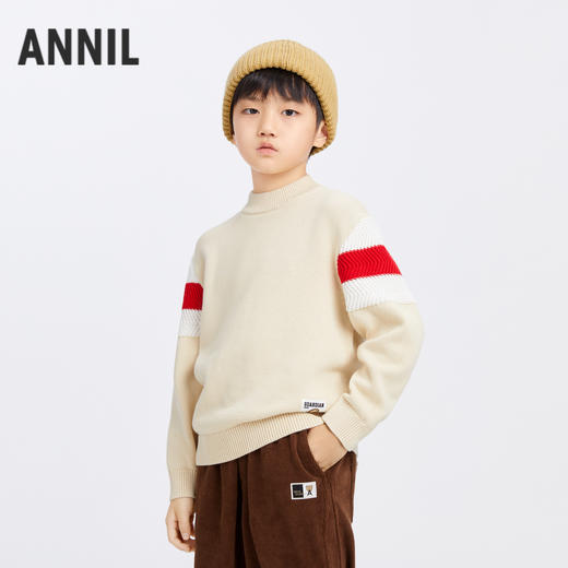 【软糯全棉毛衣】男童中领棉线衫冬季新款安奈儿童装EB544588 商品图0