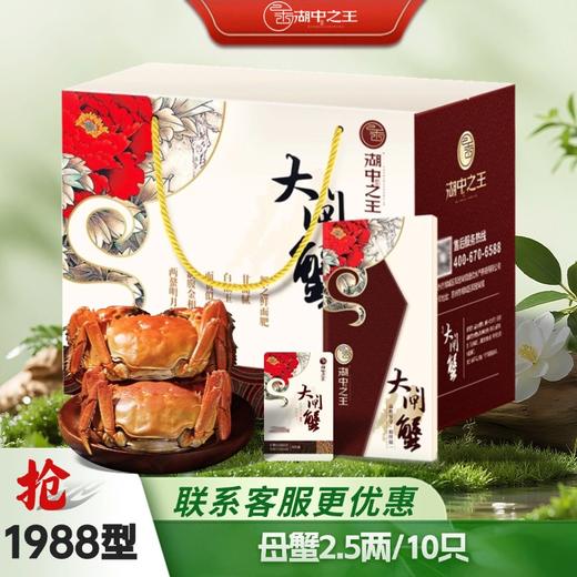 【蟹卡】湖中之W王大闸蟹1988型礼券-母蟹2.5两/10只 商品图0