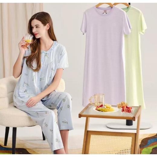 3楼达尔丽短袖长裤5050家居服 商品图1