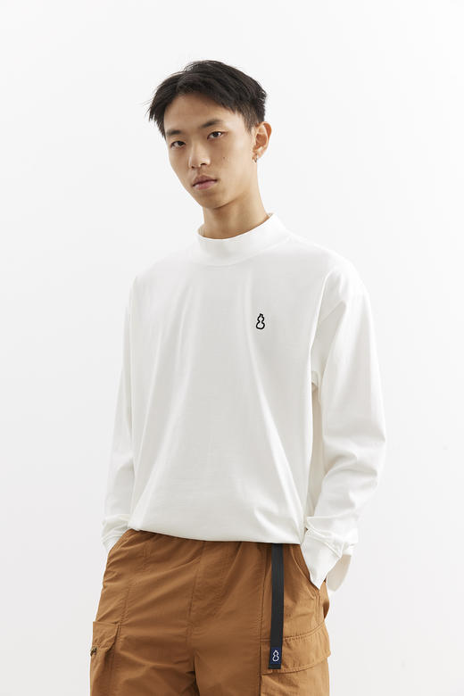 吃茶去chichaqu25经典全棉保暖半高领领长袖T恤城市休闲男女 商品图2