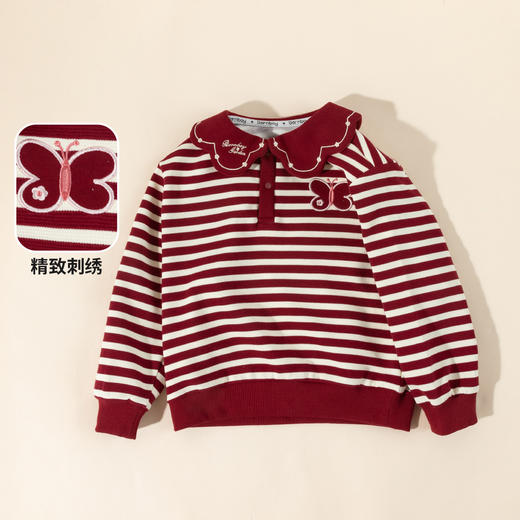 贝贝怡春秋新款女童套头上衣软糯百搭甜美休闲卫衣ZB3ES023 商品图5