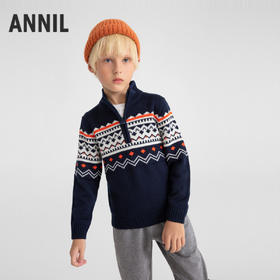 男童半开领毛衫冬季新款安奈儿童装EB544609