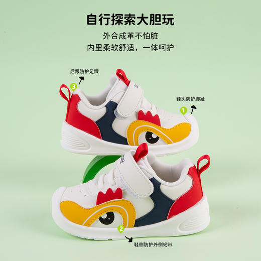 贝贝怡25春秋新款儿童轻便软底学步鞋舒适圆头防踢休闲鞋魔术贴运动鞋ZB3EX006 商品图5