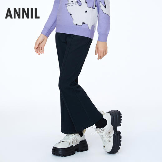 【加绒】女童全腰针织夹裤冬季新款安奈儿童装EG546581 商品图1